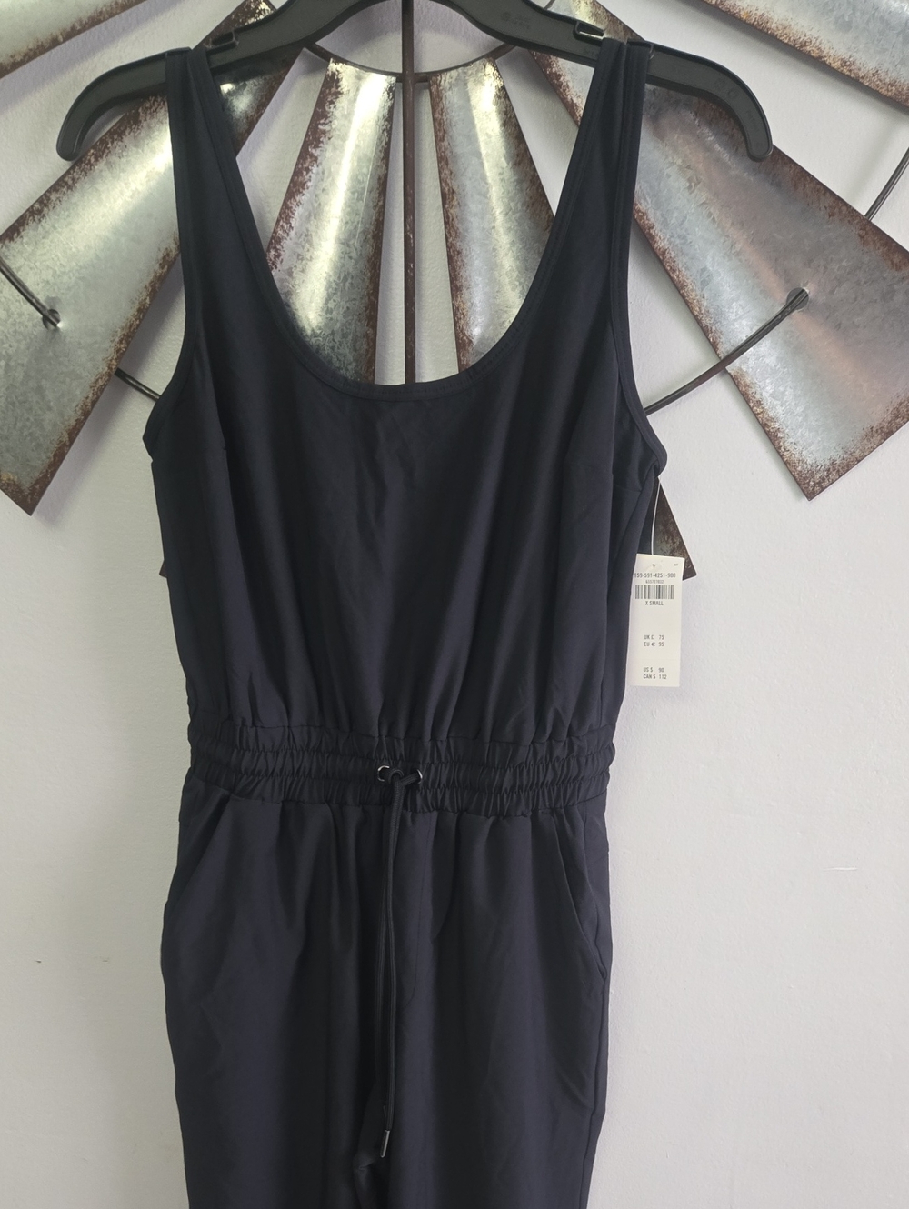 Sleeveless Black Jumpsuit with Drawstring Waist